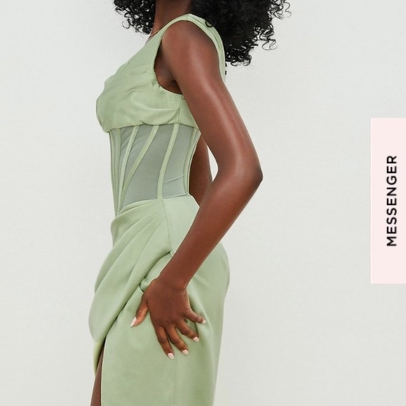 NWT House of CB Lulu Dress in Pistachio - Picture 4 of 4